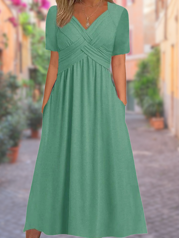 Shirley | V-Neck Dress with Tummy Control