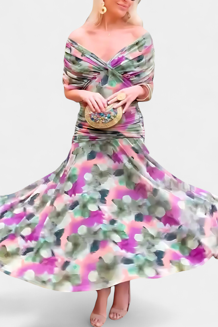 Mary | V-Neck Floral Maxi Dress