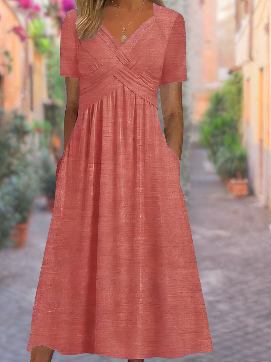 Shirley | V-Neck Dress with Tummy Control