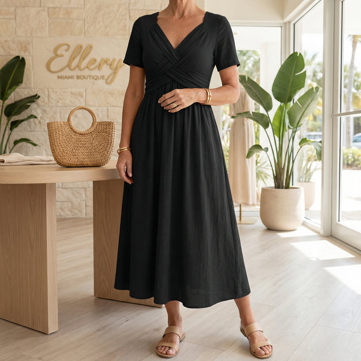 Shirley | V-Neck Dress with Tummy Control